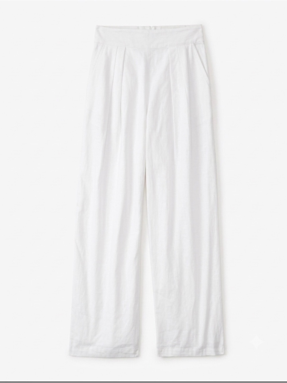 Abercrombie & Fitch White Ultra Wide-Leg Pull-On Linen Blend Pants - Picture 1 of 5